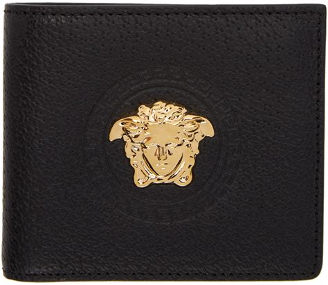 versace black palazzo bifold wallet